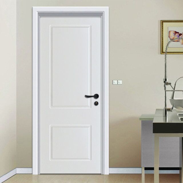 WPC Door Supplier Internal 2-Panel Door Interior Door Swing Door with PVC Film Lamination 